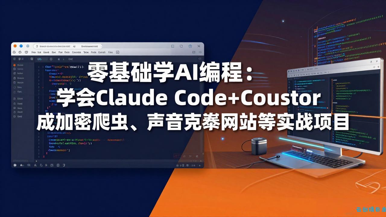 零基础学AI编程：学会Claude Code+Cursor完成加密爬虫、声音克隆网站等实战项目-云创项目库