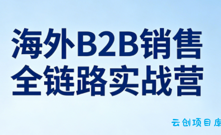 雨哥·海外B2B销售全链路实战营-云创项目库