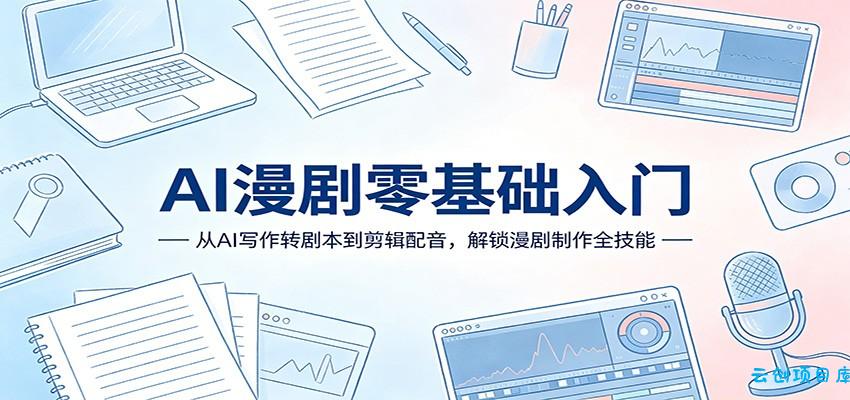 AI漫剧零基础入门：从AI写作转剧本到剪辑配音，解锁漫剧制作全技能-云创项目库