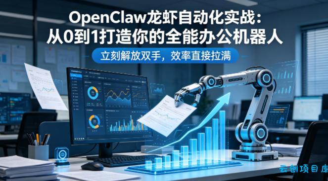 OpenClaw龙虾自动化实战：从0到1打造你的全能办公机器人，立刻解放双手，效率直接拉满-云创项目库