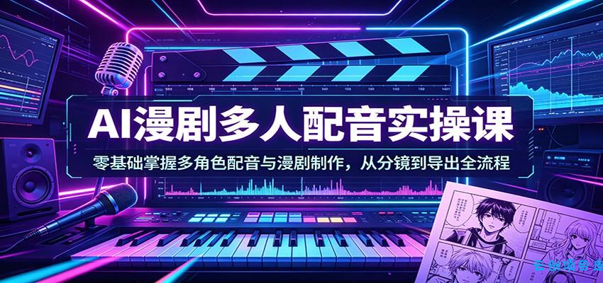 AI漫剧多人配音实操课：零基础掌握多角色配音与漫剧制作，从分镜到导出全流程-云创项目库