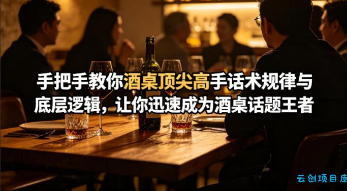 付费文章：手把手教你酒桌顶尖高手话术规律与底层逻辑，让你迅速成为酒桌话题王者(二十年全网独家经验分享)-云创项目库