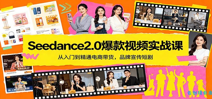 Seedance2.0爆款视频实战课：从入门到精通电商带货，品牌宣传短剧-云创项目库