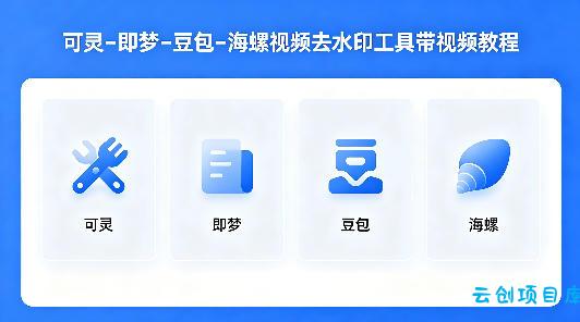 可灵–即梦–豆包–海螺视频去水印工具带视频教程-云创项目库