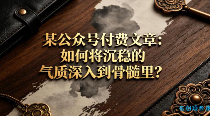 某公众号付费文章：如何将沉稳的气质深入到骨髓里？-云创项目库