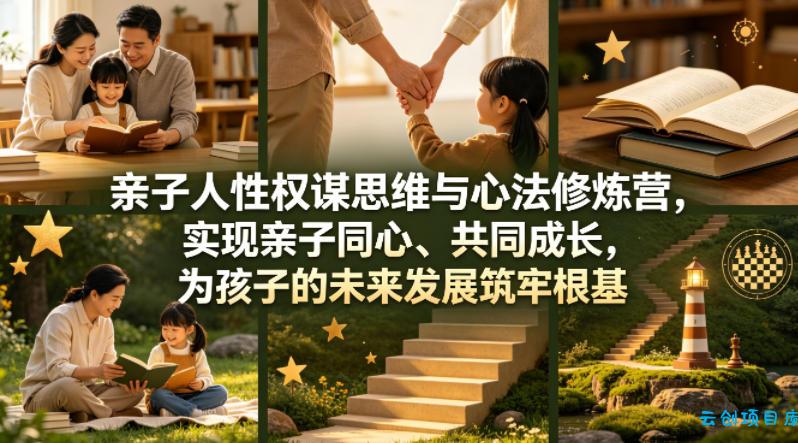 亲子人性权谋思维与心法修炼营，实现亲子同心、共同成长，为孩子的未来发展筑牢根基【音频】-云创项目库