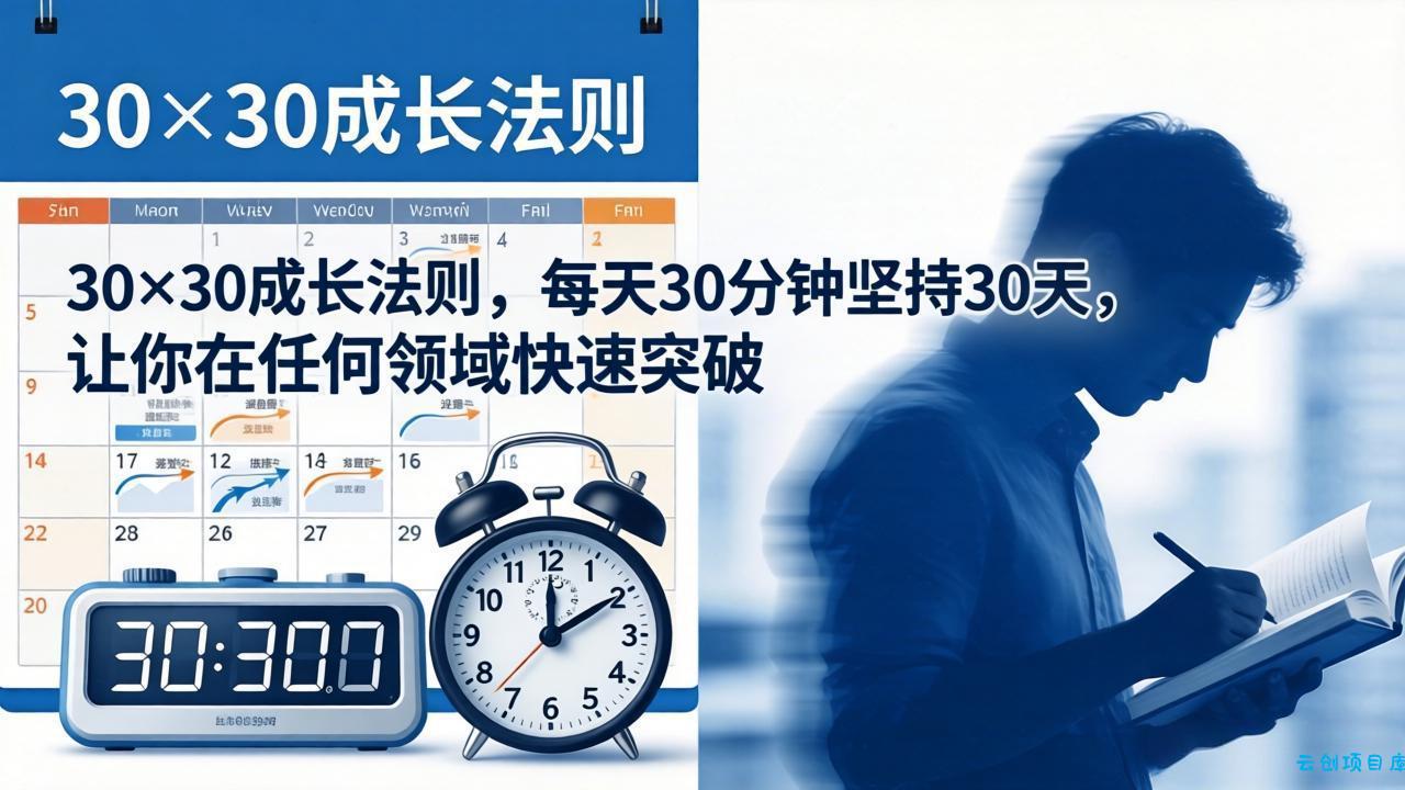 付费文章：30×30成长法则，每天30分钟坚持30天，让你在任何领域快速突破-云创项目库