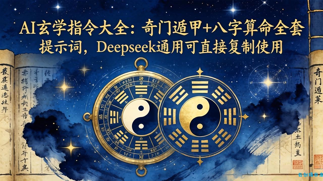 AI玄学指令大全：奇门遁甲+八字算命全套提示词，Deepseek通用可直接复制使用-云创项目库