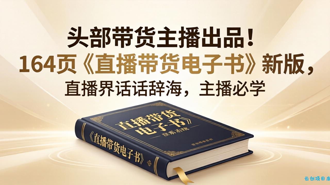 头部带货主播出品！164页《直播带货电子书》新版，直播界话术辞海，主播必学-云创项目库