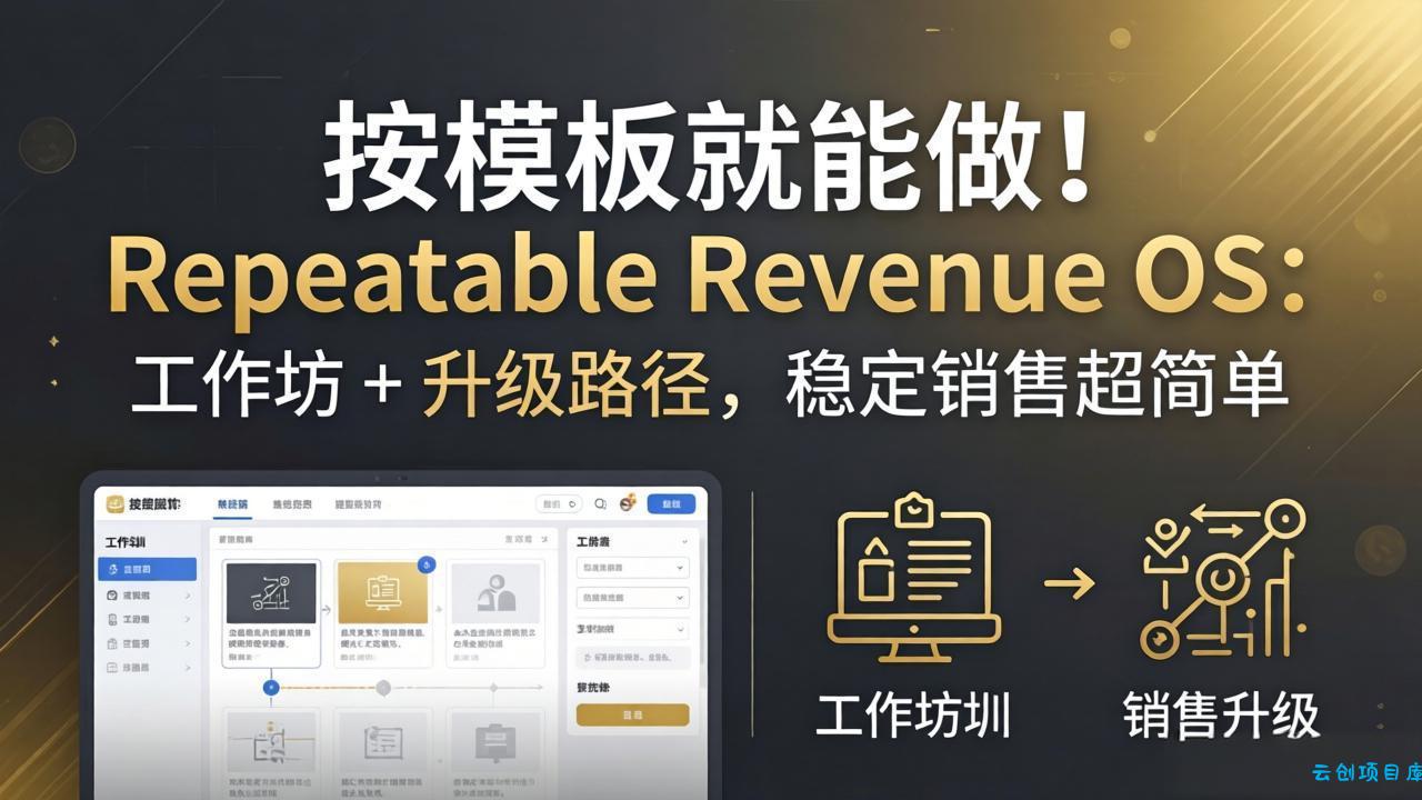 按模板就能做！Repeatable Revenue OS：工作坊 + 升级路径，稳定销售超简单-云创项目库