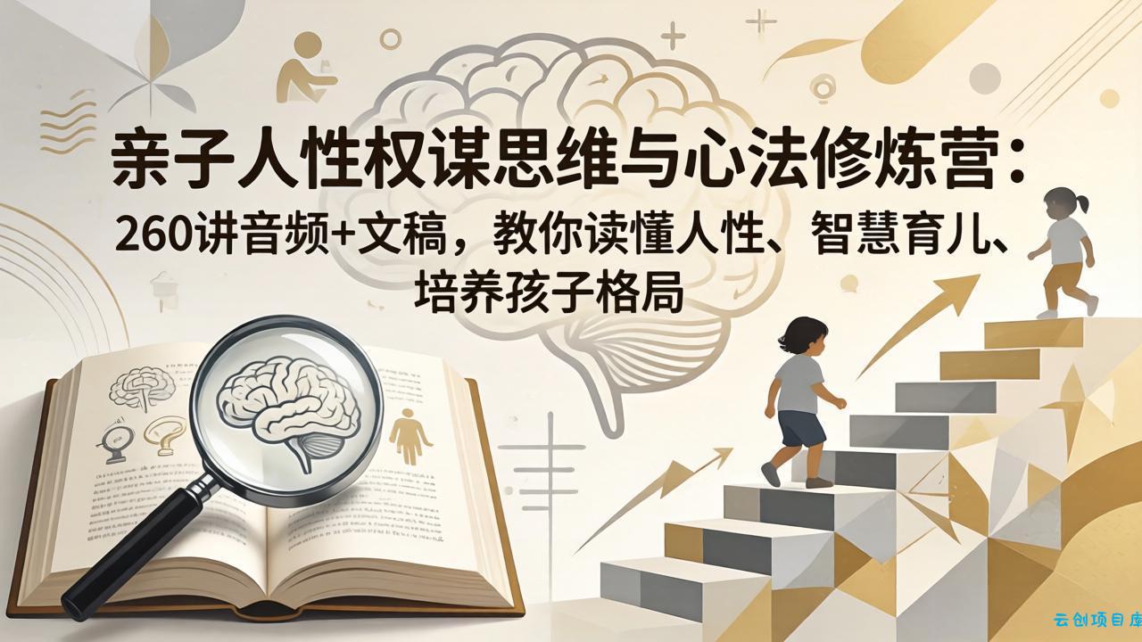 亲子人性权谋思维与心法修炼营：260讲音频+文稿，教你读懂人性、智慧育儿、培养孩子格局-云创项目库