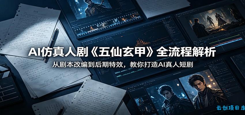 AI仿真人剧《五仙玄甲》全流程解析：从剧本改编到后期特效，教你打造AI真人短剧-云创项目库