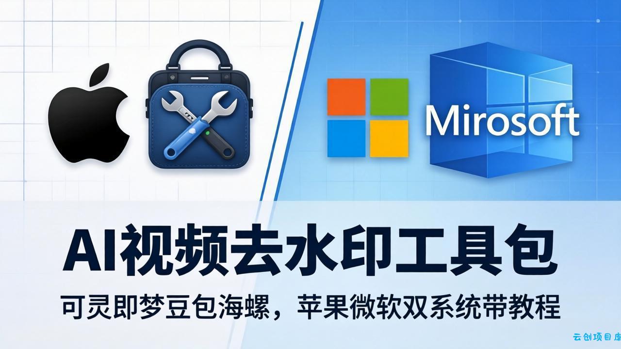 AI视频去水印工具包：可灵即梦豆包海螺，苹果微软双系统带教程-云创项目库