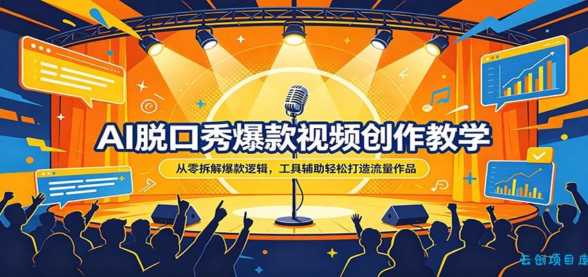AI脱口秀爆款视频创作教学：从零拆解爆款逻辑，工具辅助轻松打造流量作品-云创项目库