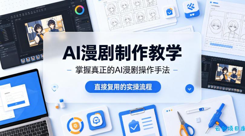 AI漫剧制作教学，带你掌握真正的AI漫剧操作手法，直接复用的实操流程-云创项目库