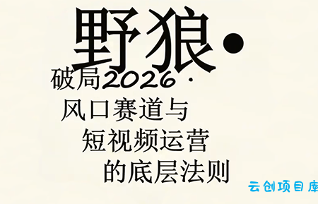 野狼团队·多平台实操运营课(更新4月)-云创项目库