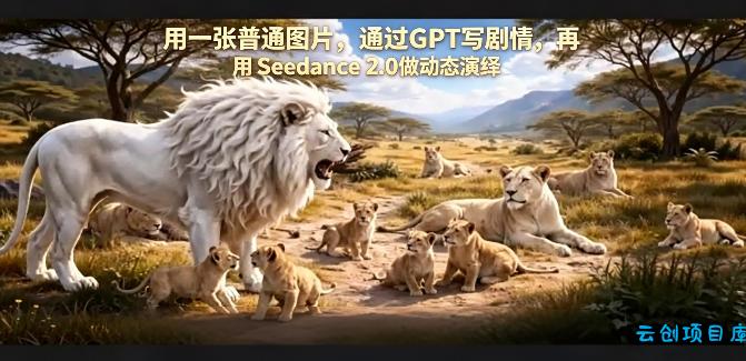 用一张普通图片，通过GPT写剧情，再用Seedance 2.0做动态演绎，居然能生成迪士尼风格搞笑动画-云创项目库