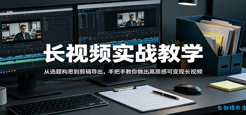 长视频实战教学，从选题构思到剪辑导出，手把手教你做出高质感可变现长视频-云创项目库