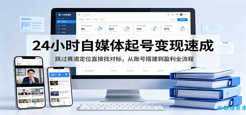 24小时自媒体起号变现速成，跳过赛道定位直接找对标，从账号搭建到盈利全流程-云创项目库