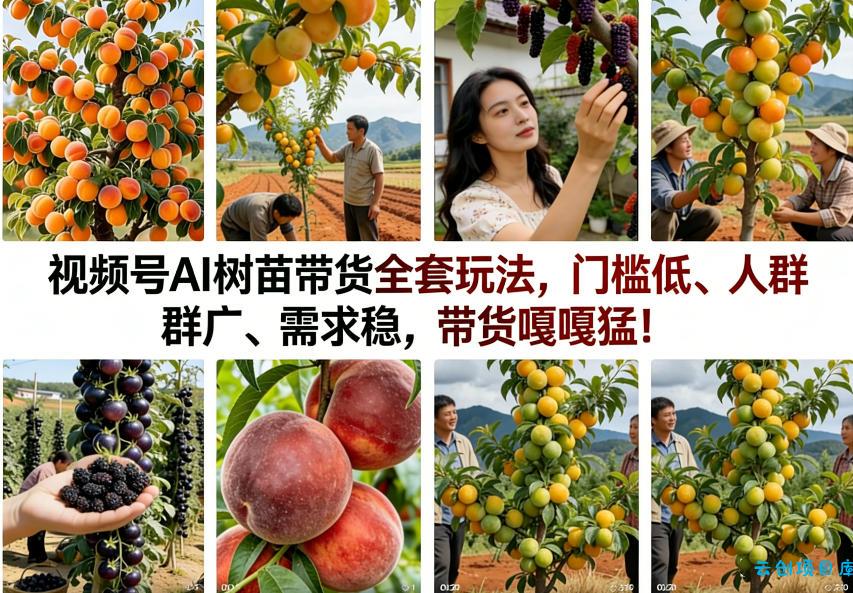 视频号AI树苗带货全套玩法，门槛低、人群广、需求稳，带货嘎嘎猛！(更新0426)-云创项目库