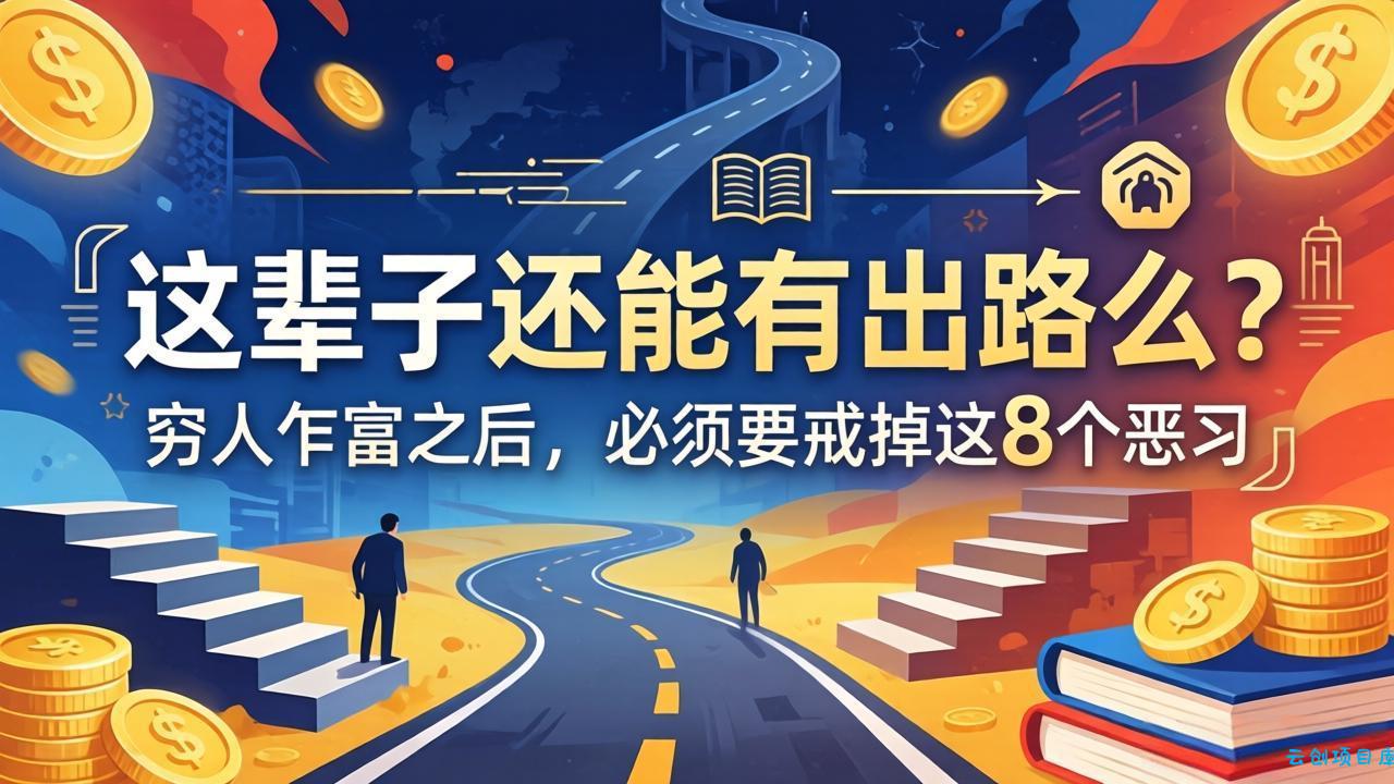 关于人生两篇付费文章【这辈子还能有出路么？】【穷人乍富之后，必须要戒掉这8个恶习】-云创项目库