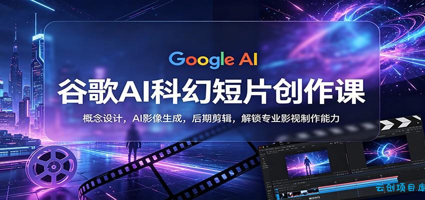 谷歌AI科幻短片创作课：概念设计，AI影像生成，后期剪辑，解锁专业影视制作能力-云创项目库