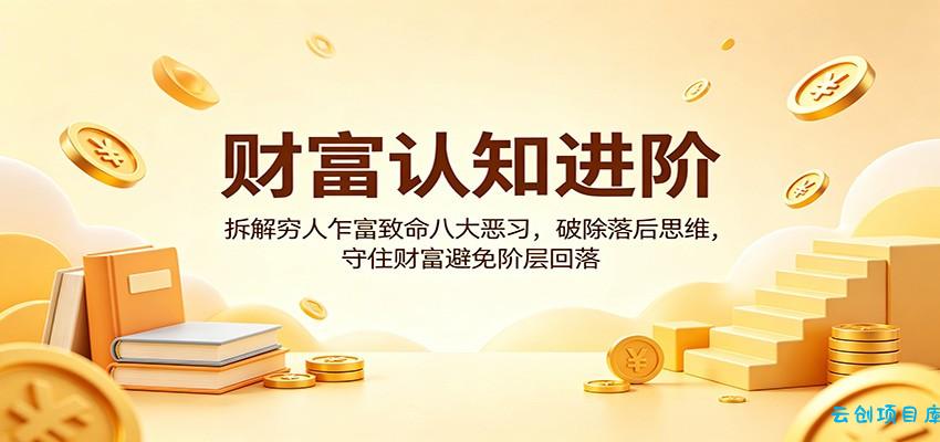 财富认知进阶：拆解穷人乍富致命八大恶习，破除落后思维，守住财富避免阶层回落-云创项目库