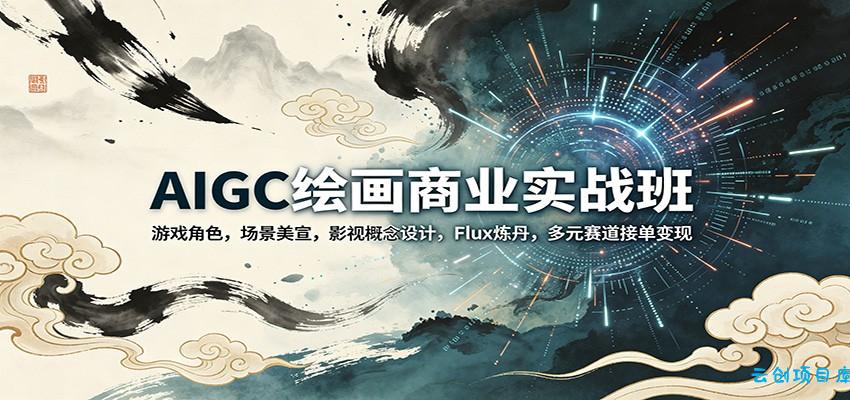 AIGC绘画商业实战班：游戏角色，场景美宣，影视概念设计，Flux炼丹，多元赛道接单变现-云创项目库