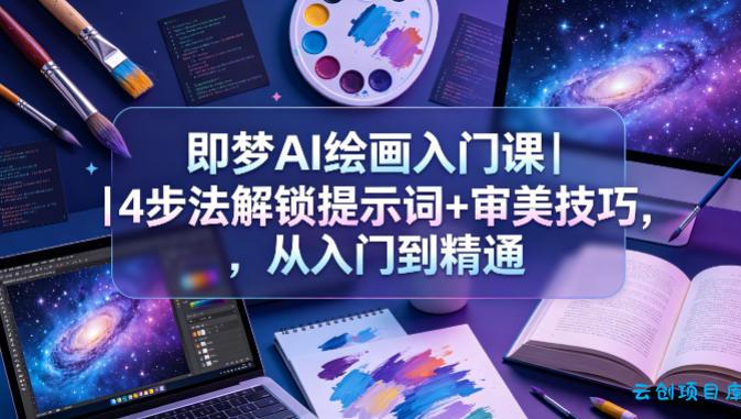 即梦AI绘画入门课｜4步法解锁提示词+审美技巧，从入门到精通-云创项目库