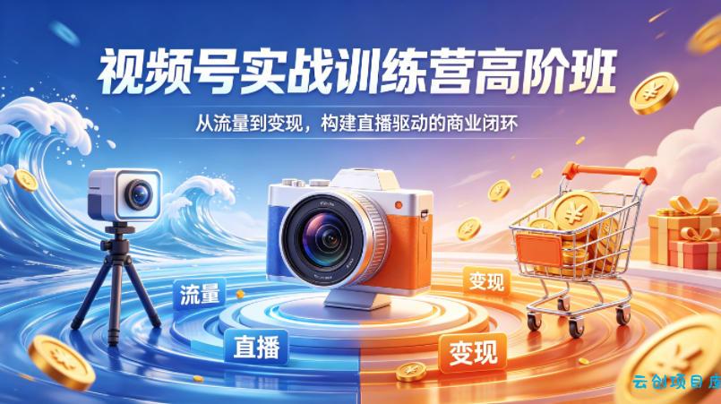 视频号实战训练营高阶班，从流量到变现，构建直播驱动的商业闭环(26年4月)-云创项目库