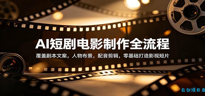 AI短剧电影制作全流程：覆盖剧本文案，人物布景，配音剪辑，零基础打造影视短片-云创项目库