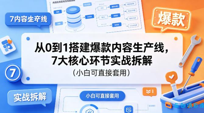 从0到1搭建爆款内容生产线，7大核心环节实战拆解(小白可直接套用)-云创项目库