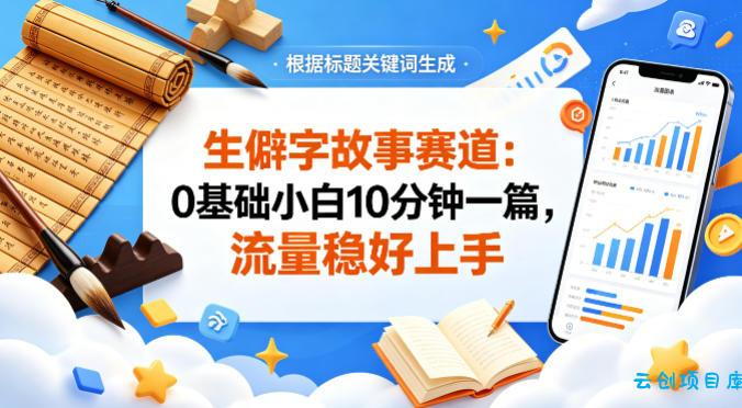 公众号流量主——生僻字故事赛道,流量稳,好上手,0基础小白也能10分钟一篇