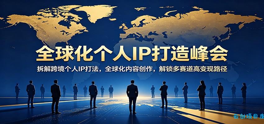 全球化个人IP打造峰会：拆解跨境个人IP打法，全球化内容创作，解锁多赛道高变现路径-云创项目库