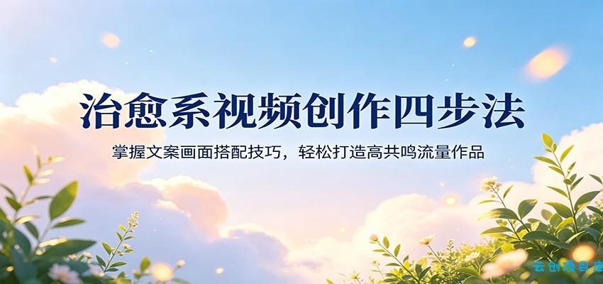 治愈系视频创作四步法：掌握文案画面搭配技巧，轻松打造高共鸣流量作品-云创项目库