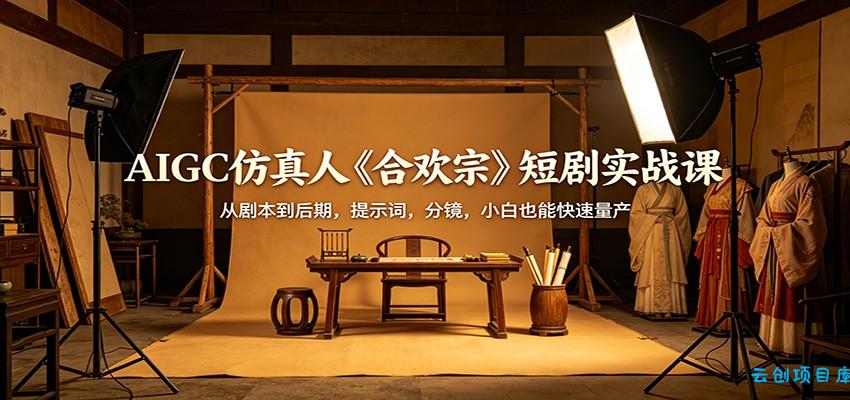 AIGC仿真人《合欢宗》短剧实战课：从剧本到后期，提示词，分镜，小白也能快速量产-云创项目库