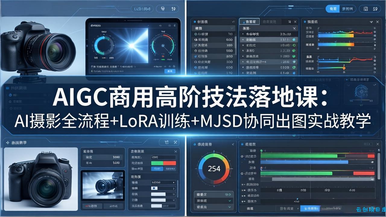AIGC商用高阶技法落地课：AI摄影全流程+LoRA训练+MJSD协同出图实战教学-云创项目库