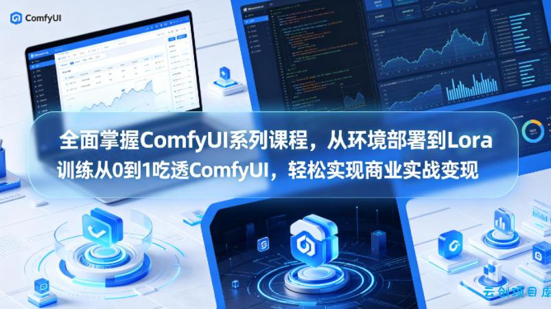全面掌握ComfyUI系列课程，从环境部署到Lora训练从0到1吃透ComfyUI，轻松实现商业实战变现-云创项目库