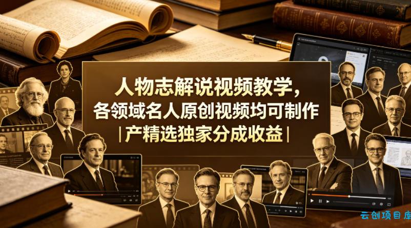 人物志解说视频教学,各领域名人原创视频均可制作丨精选独家分成收益(更新0430)