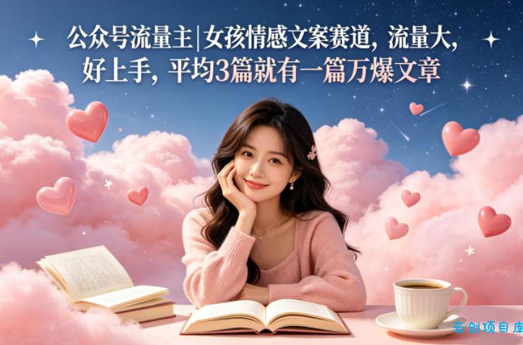 公众号流量主女孩情感文案赛道,流量大,好上手,平均3篇就有一篇万爆文章