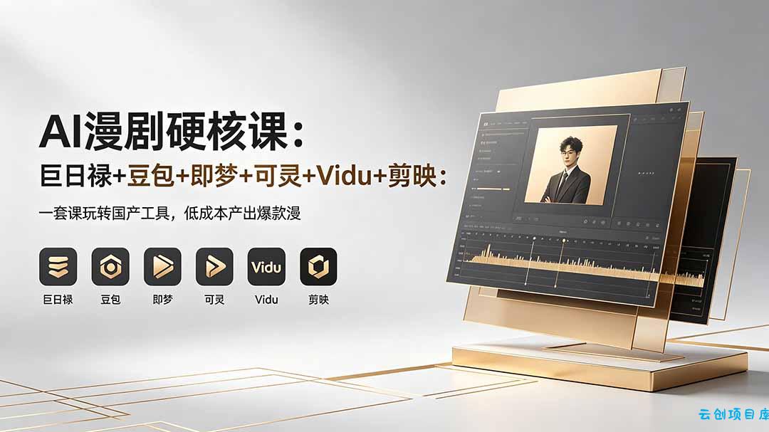 AI漫剧硬核课：巨日禄+豆包+即梦+可灵+Vidu+剪映：一套课玩转国产工具，低成本产出爆款漫剧-云创项目库
