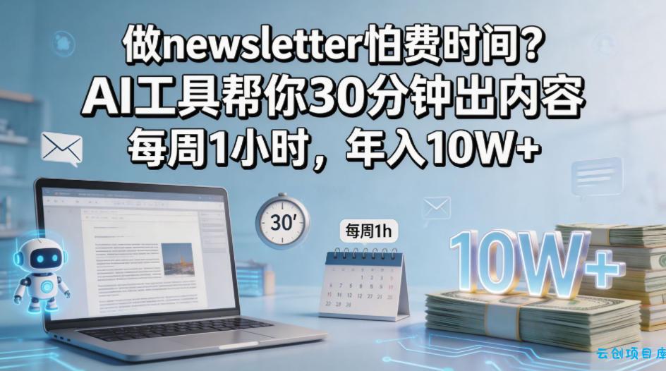 做newsletter怕费时间?AI工具帮你30分钟出内容,每周1小时,年入10W+!【原创双语字幕】