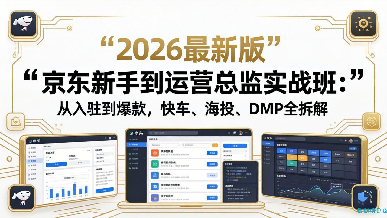 京东新手到运营总监实战班:从入驻到爆款,快车、海投、DMP全拆解,2026最新版-云创项目库