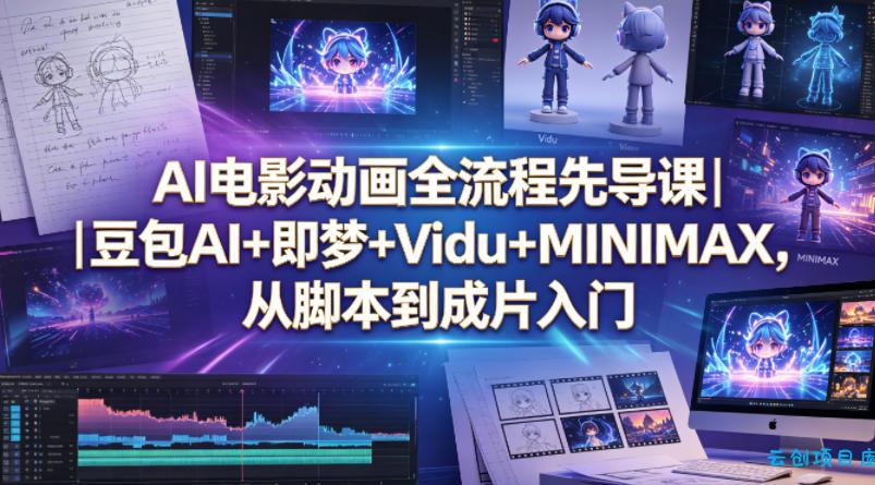 AI电影动画全流程先导课｜豆包AI+即梦+Vidu+MINIMAX，从脚本到成片入门-云创项目库