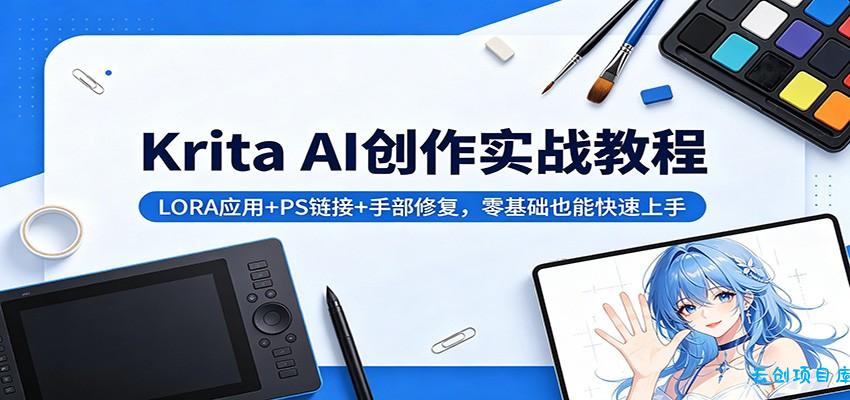 Krita AI创作实战教程:LORA应用+PS链接+手部修复,零基础也能快速上手-云创项目库