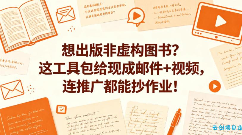 想出版非虚构图书？这工具包给现成邮件+视频，连推广都能抄作业！【原创双语字幕】-云创项目库
