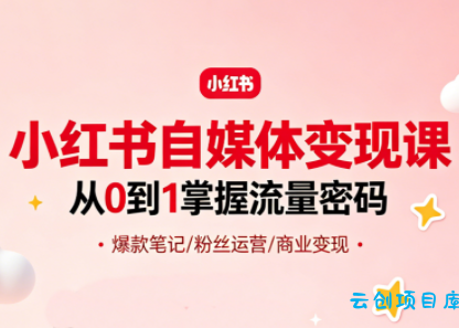 大漂亮·小红书自媒体变现课-云创项目库