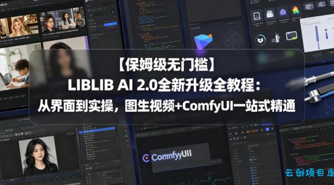 【保姆级无门槛】LIBLIB AI 2.0全新升级全教程：从界面到实操，图生视频+ComfyUI一站式精通-云创项目库
