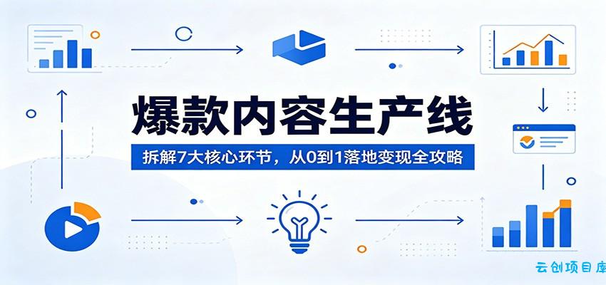 爆款内容生产线：拆解7大核心环节，从0到1落地变现全攻略-云创项目库
