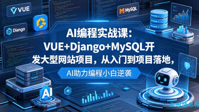 AI编程实战课：VUE+Django+MySQL开发大型网站项目，从入门到项目落地，AI助力编程小白逆袭-云创项目库